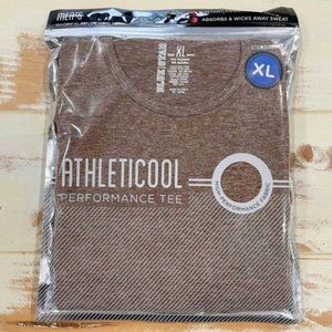 5/$20 NEW XL Men's Brown Athleticool Performance SS Tee-Anti-Odor
